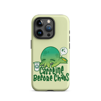 CAFFEINE BEFORE CHAOS - Tough Case for iPhone® - ChubbleGumLLC