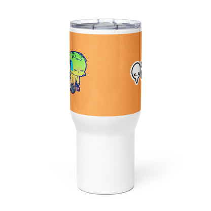 SURVIVING PURELY OUT OF SPITE - 25 Oz Travel Mug - ChubbleGumLLC