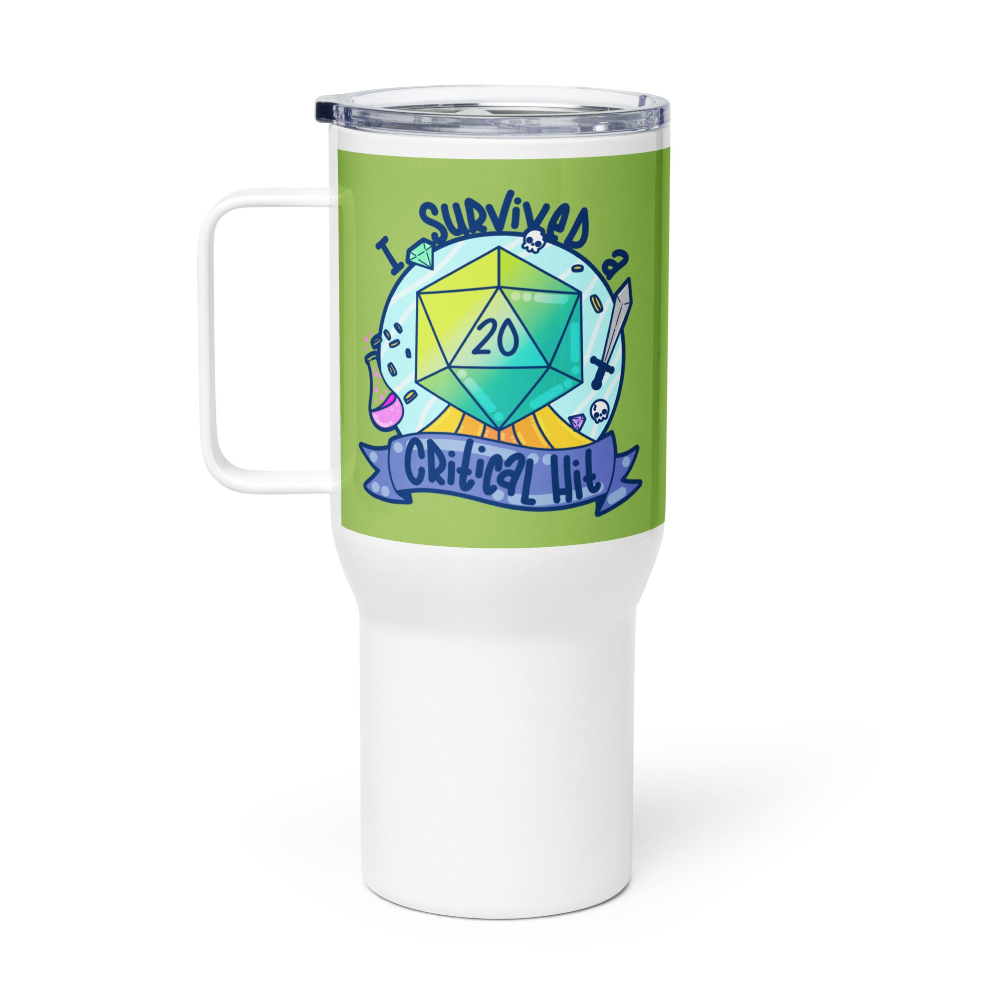 I SURVIVED A CRITICAL HIT - 25 oz Travel Mug - ChubbleGumLLC