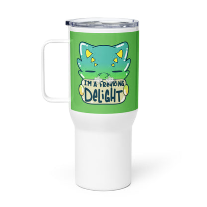 I AM A FREAKING DELIGHT - 25 oz Travel Mug - ChubbleGumLLC