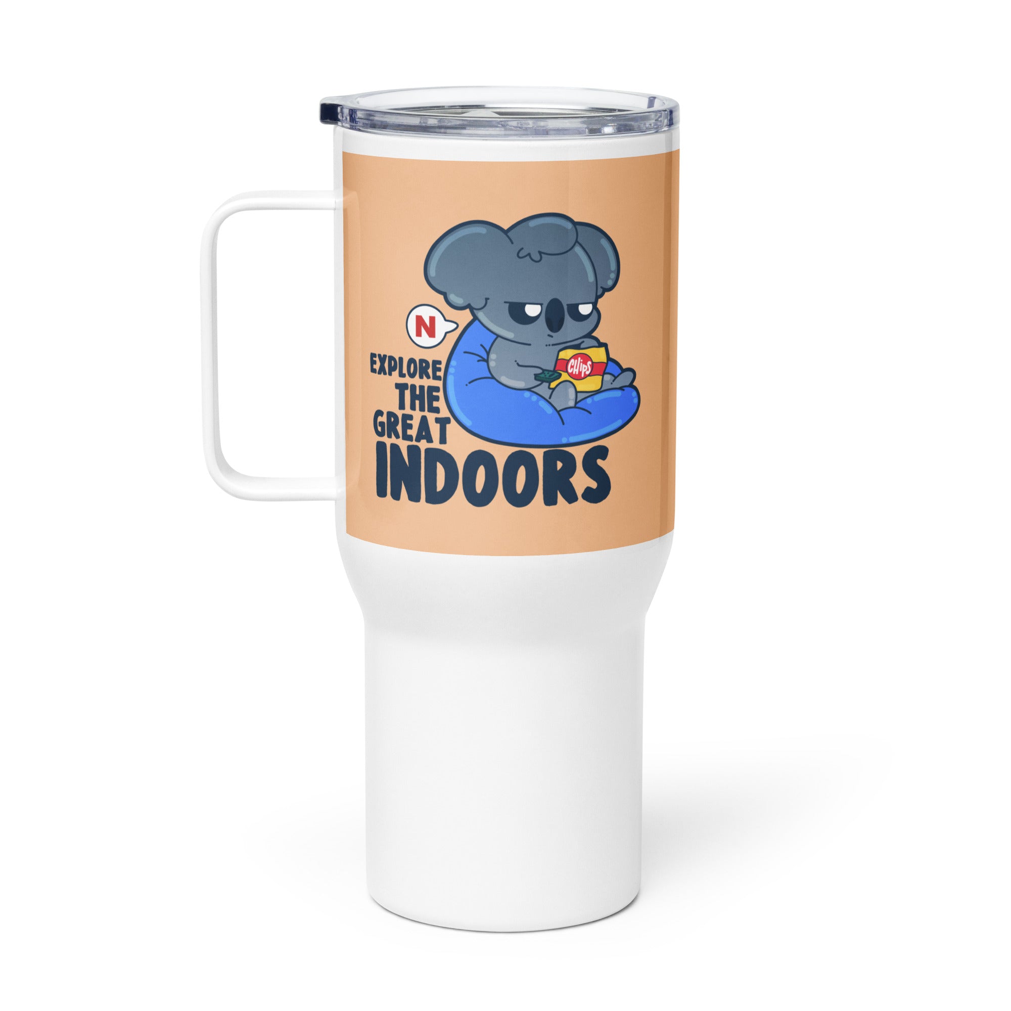 EXPLORE THE GREAT INDOORS - 25 Oz Travel Mug - ChubbleGumLLC