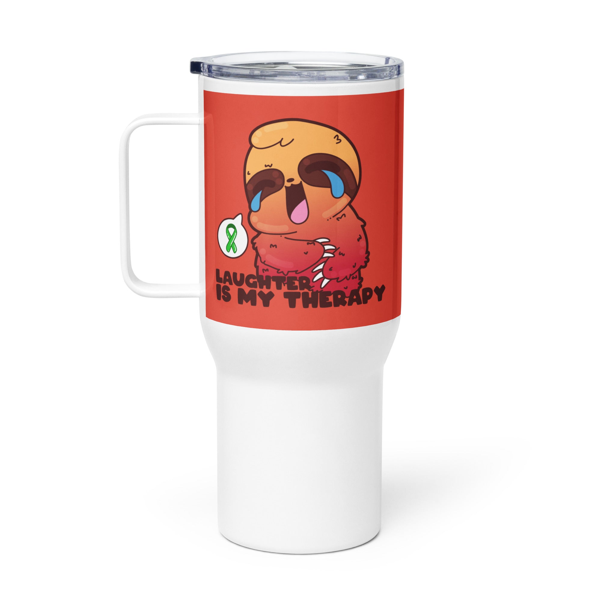 LAUGHTER IS MY THERAPY - 25 oz Travel Mug - ChubbleGumLLC