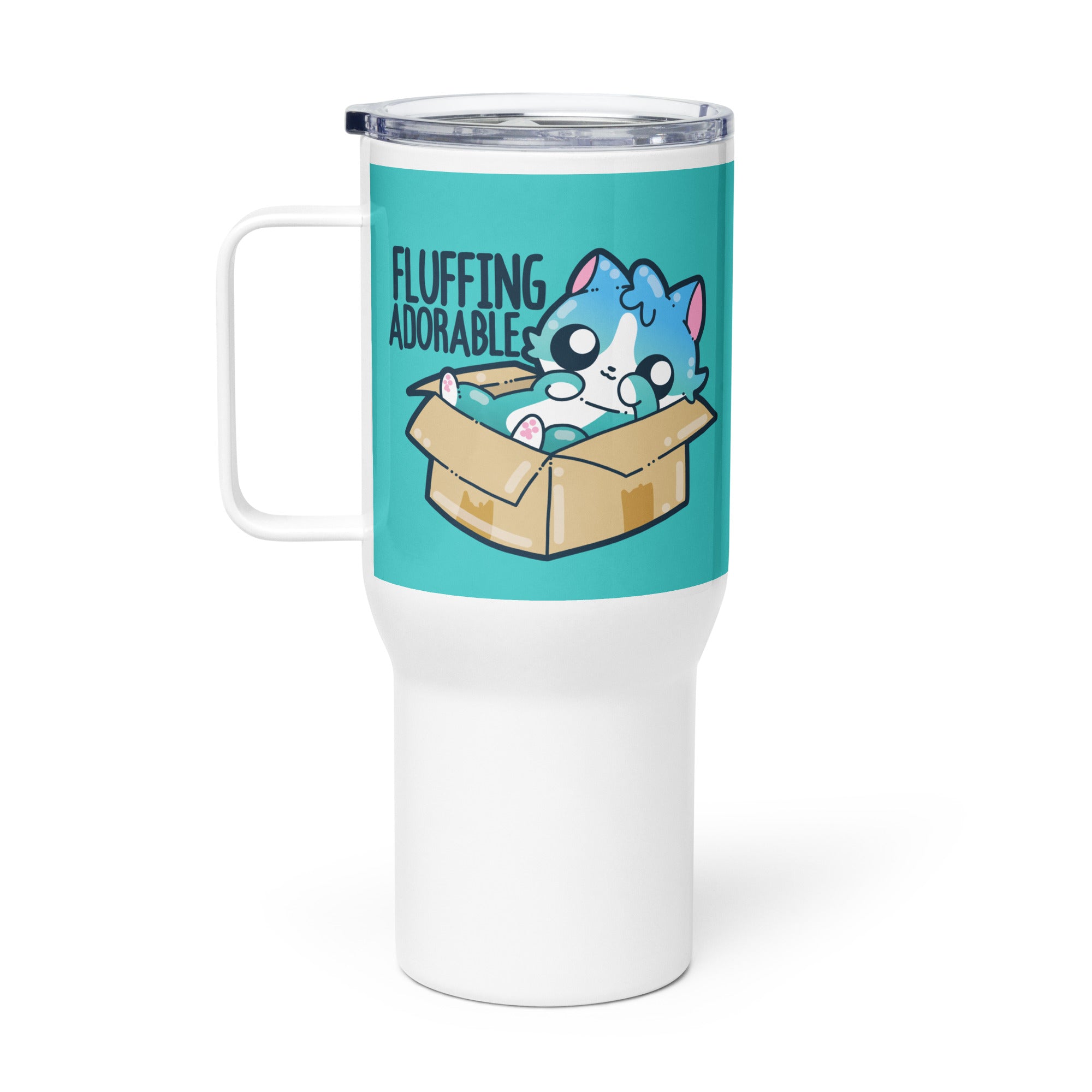 FLUFFING ADORABLE - 25 oz Travel Mug - ChubbleGumLLC