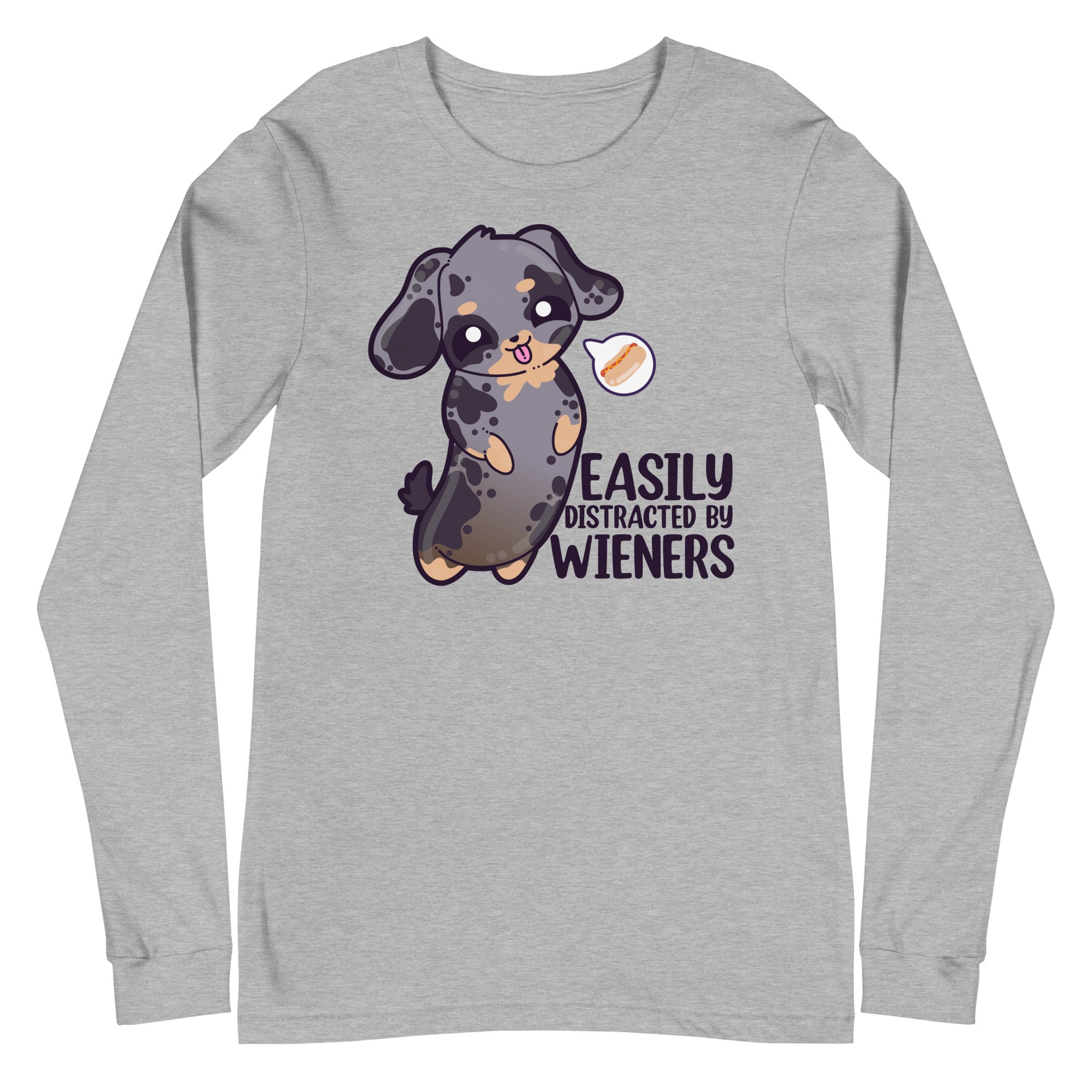 EASILY DISTRACTED BY WIENERS - Long Sleeve Tee - ChubbleGumLLC