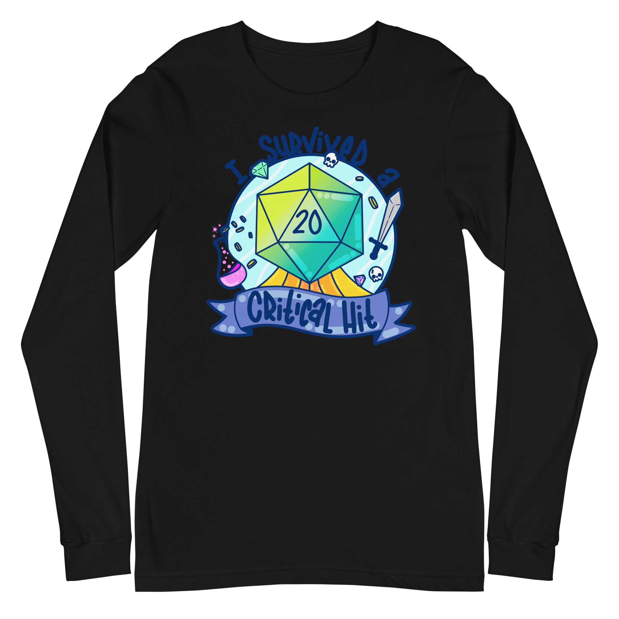 I SURVIVED A CRITICAL HIT - Long Sleeve Tee - ChubbleGumLLC