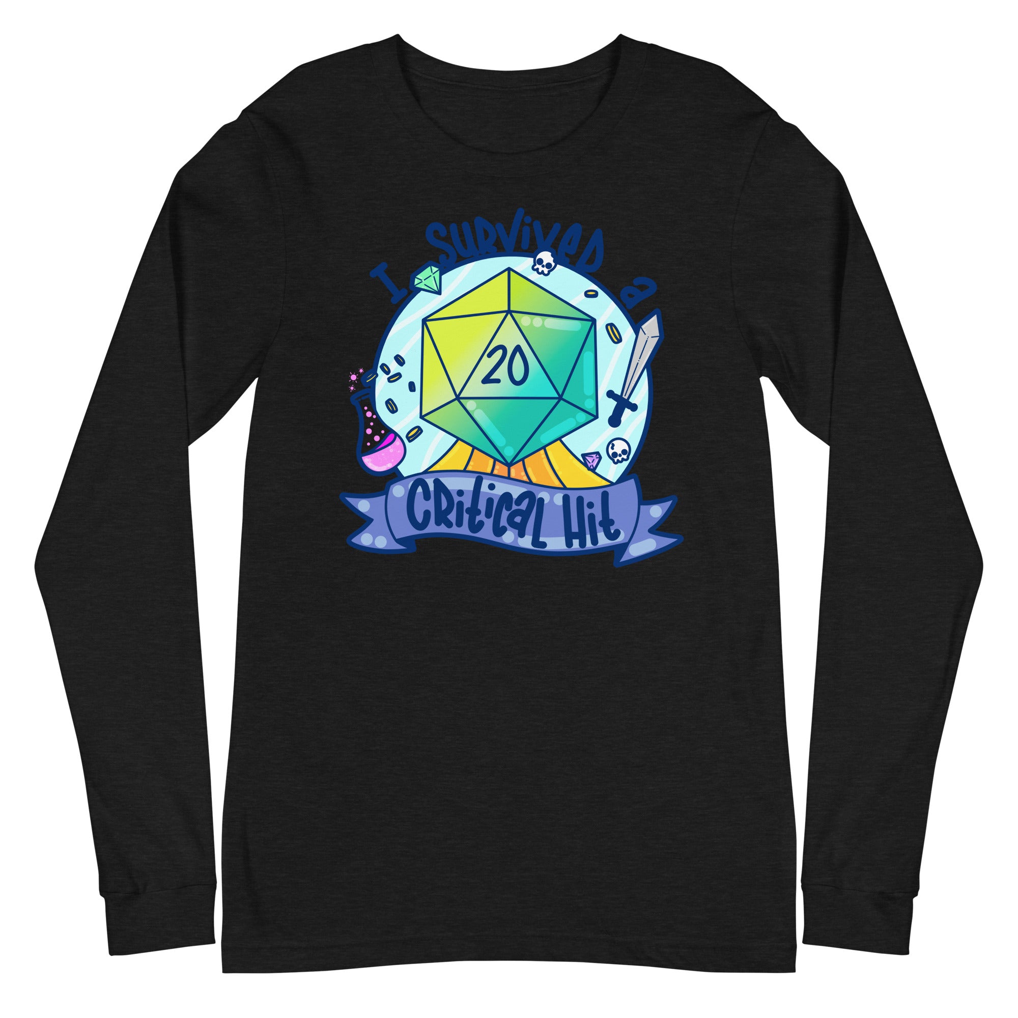 I SURVIVED A CRITICAL HIT - Long Sleeve Tee - ChubbleGumLLC