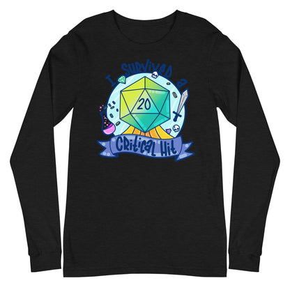 I SURVIVED A CRITICAL HIT - Long Sleeve Tee - ChubbleGumLLC