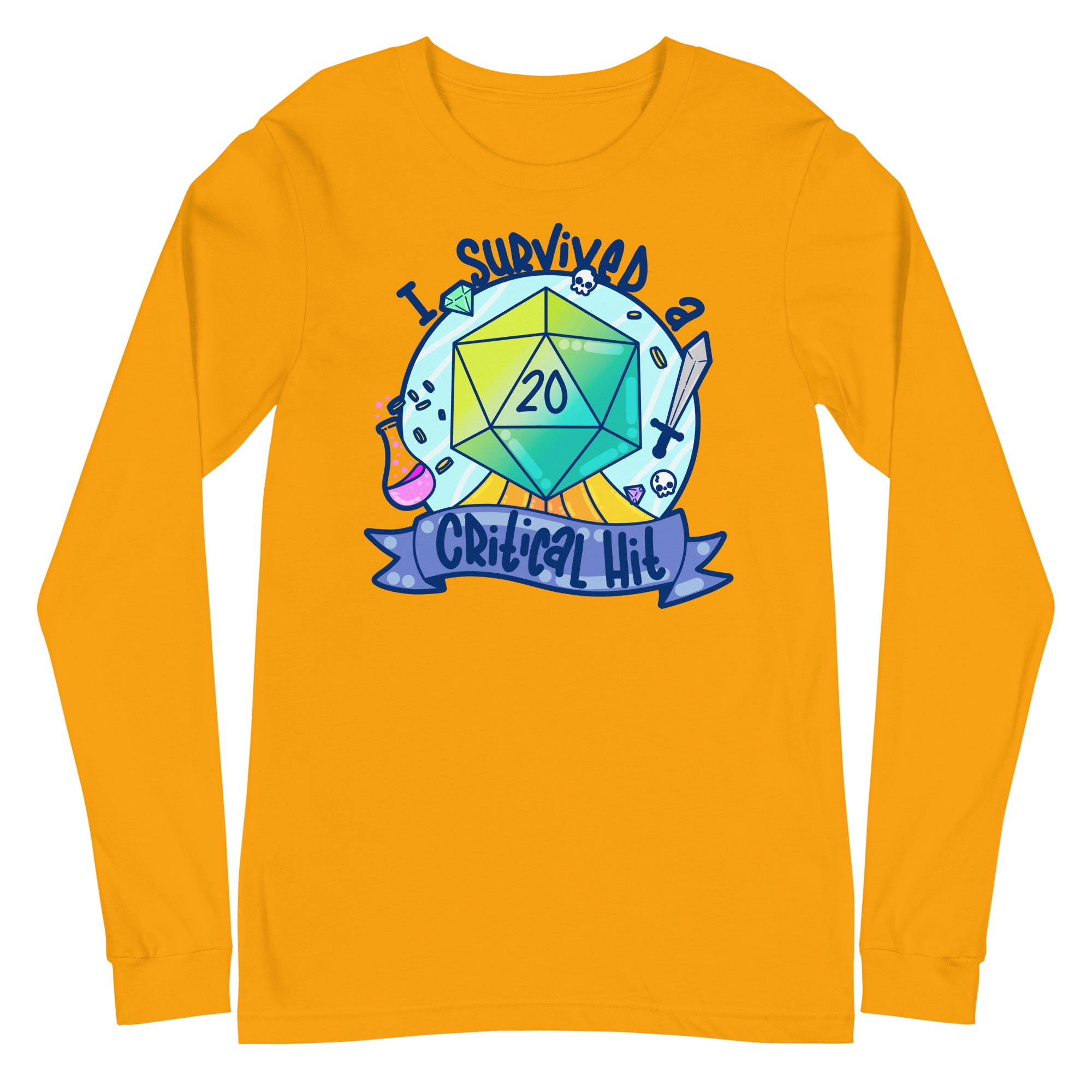 I SURVIVED A CRITICAL HIT - Long Sleeve Tee - ChubbleGumLLC