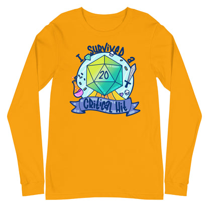 I SURVIVED A CRITICAL HIT - Long Sleeve Tee - ChubbleGumLLC