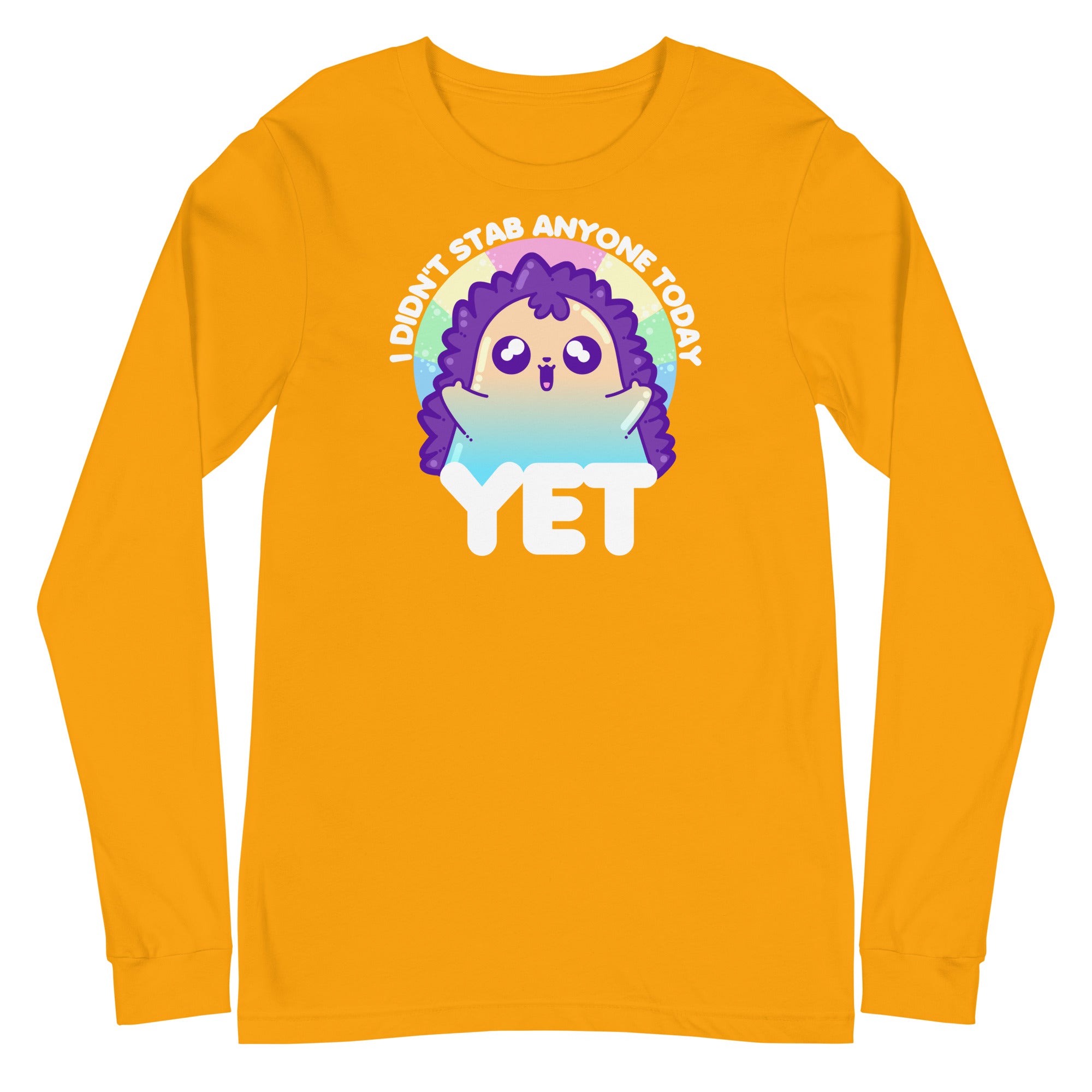 I DIDNT STAB ANYONE TODAY YET - Modified Long Sleeve Tee - ChubbleGumLLC