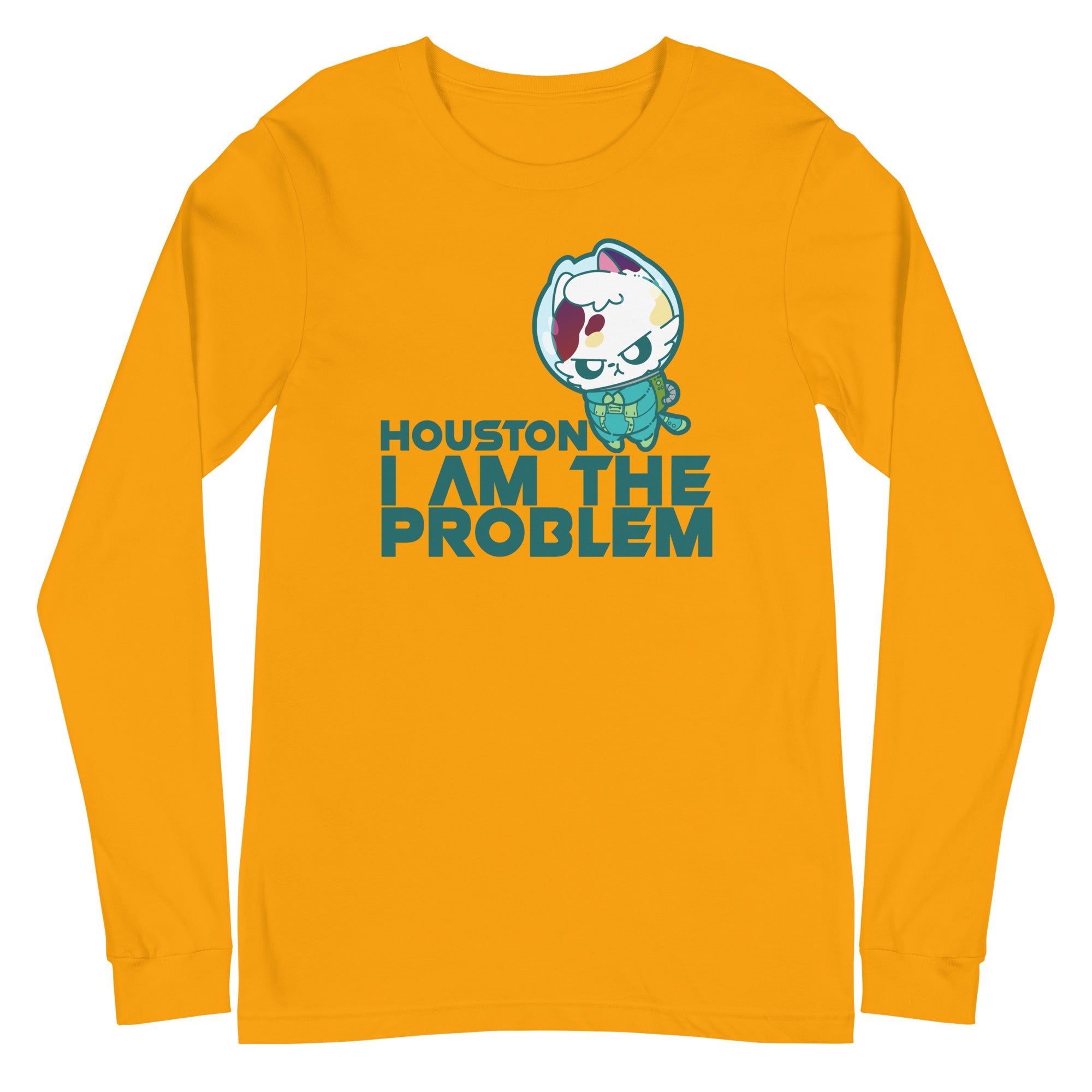 HOUSTON I AM THE PROBLEM - Long Sleeve Tee - ChubbleGumLLC