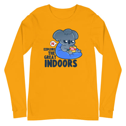 EXPLORE THE GREAT INDOORS - Long Sleeve Tee - ChubbleGumLLC