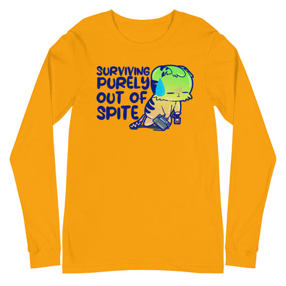 SURVIVING PURELY OUT OF SPITE - Long Sleeve Tee - ChubbleGumLLC