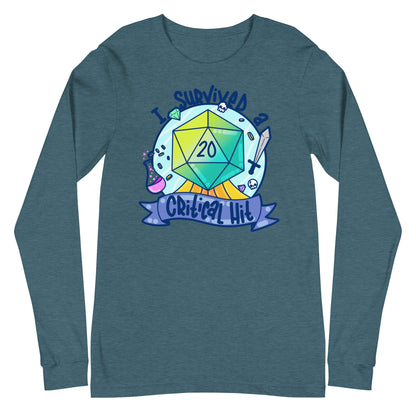 I SURVIVED A CRITICAL HIT - Long Sleeve Tee - ChubbleGumLLC