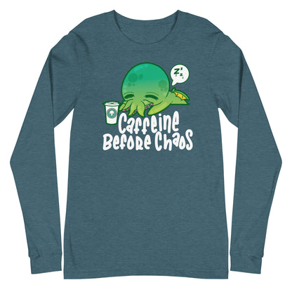 CAFFEINE BEFORE CHAOS - Modified Long Sleeve Tee - ChubbleGumLLC