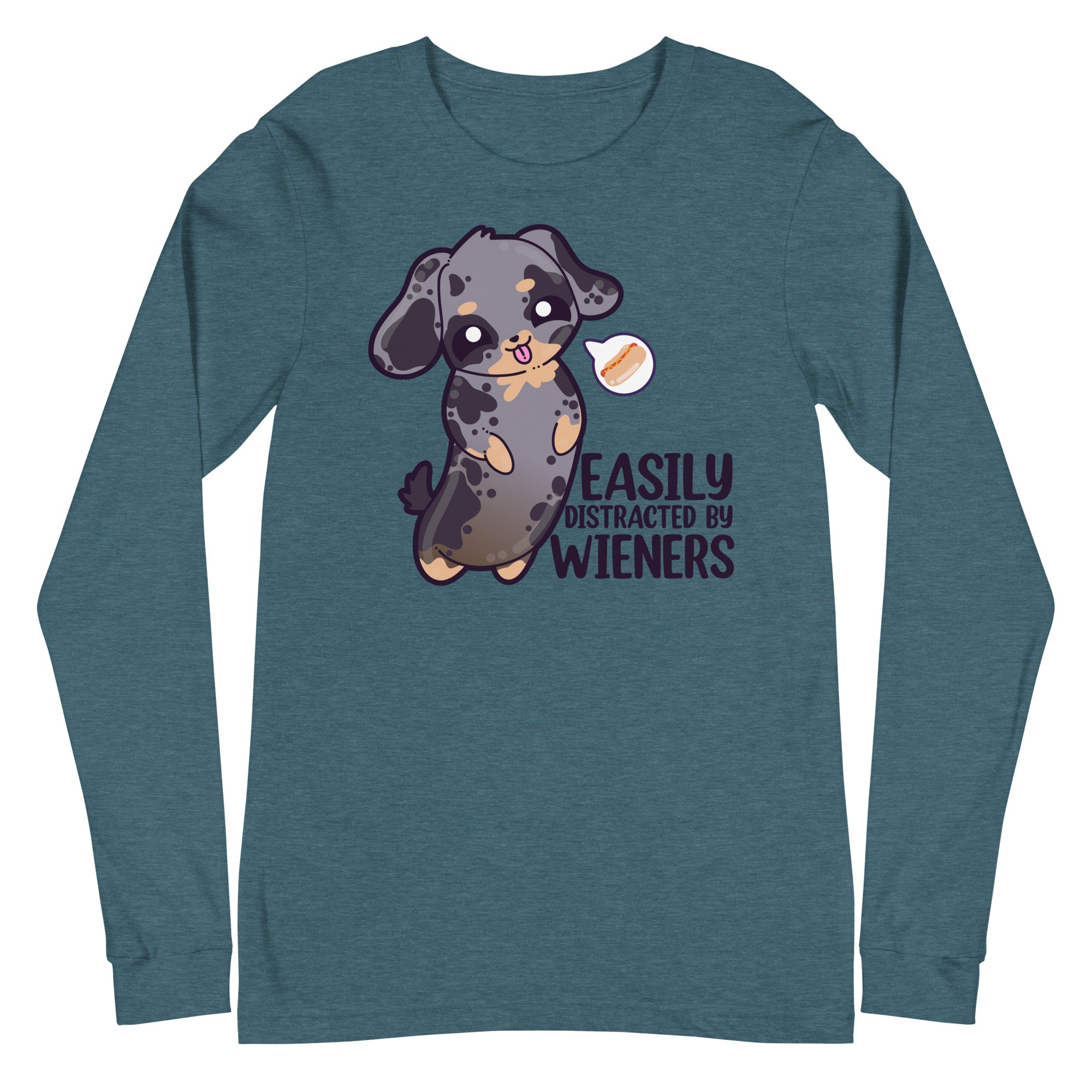 EASILY DISTRACTED BY WIENERS - Long Sleeve Tee - ChubbleGumLLC