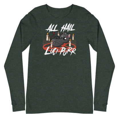 ALL HAIL LUCIPURR - Long Sleeve Tee - ChubbleGumLLC