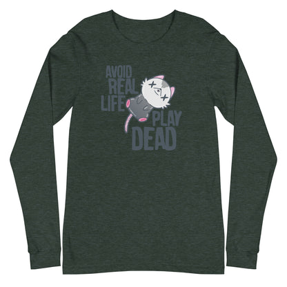 AVOID REAL LIFE PLAY DEAD - Long Sleeve Tee - ChubbleGumLLC