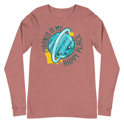 URANUS IS MY HAPPY PLACE - Long Sleeve Tee - ChubbleGumLLC