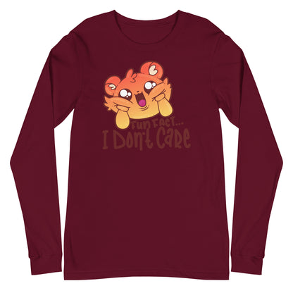 FUN FACT.. I DONT CARE - Long Sleeve Tee - ChubbleGumLLC