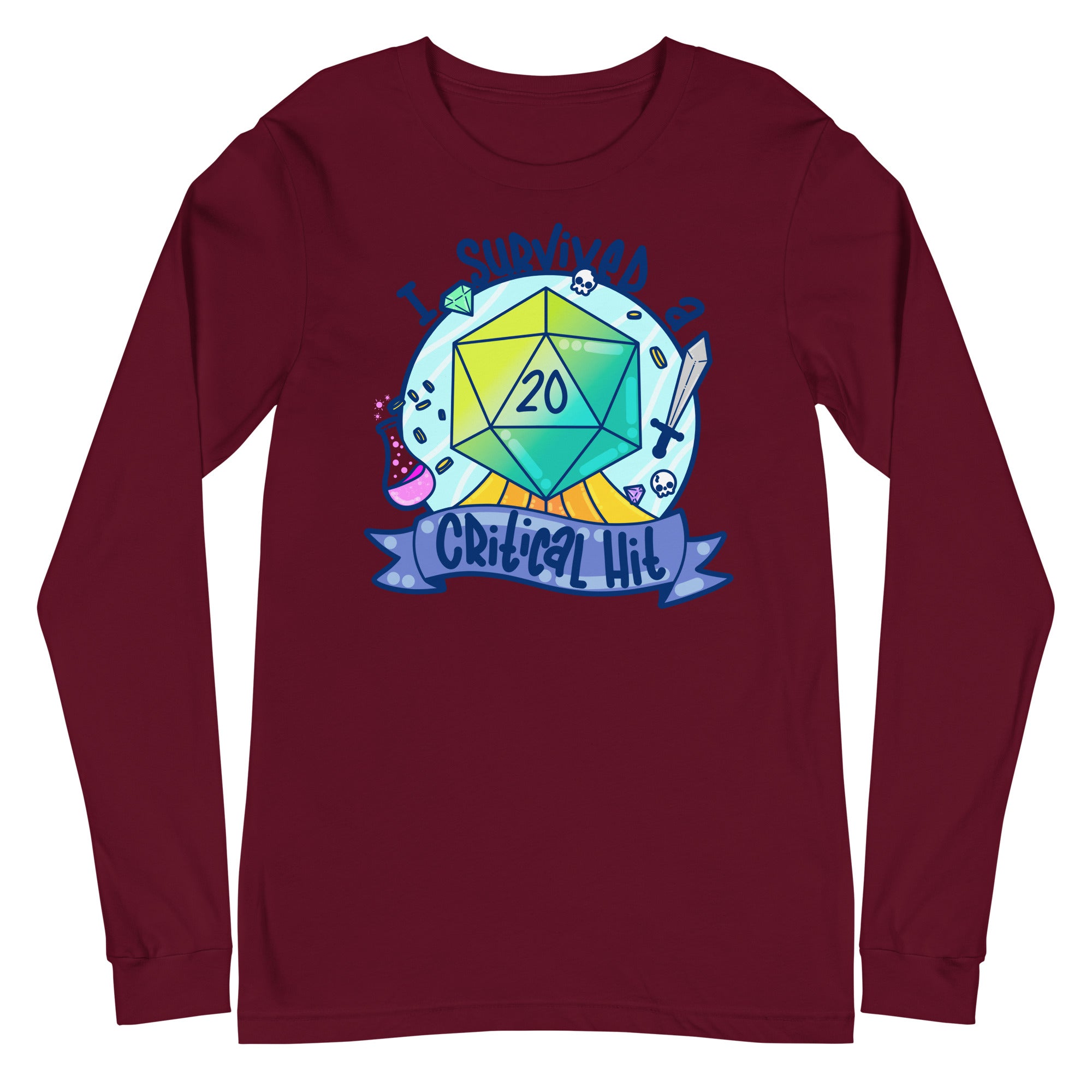 I SURVIVED A CRITICAL HIT - Long Sleeve Tee - ChubbleGumLLC