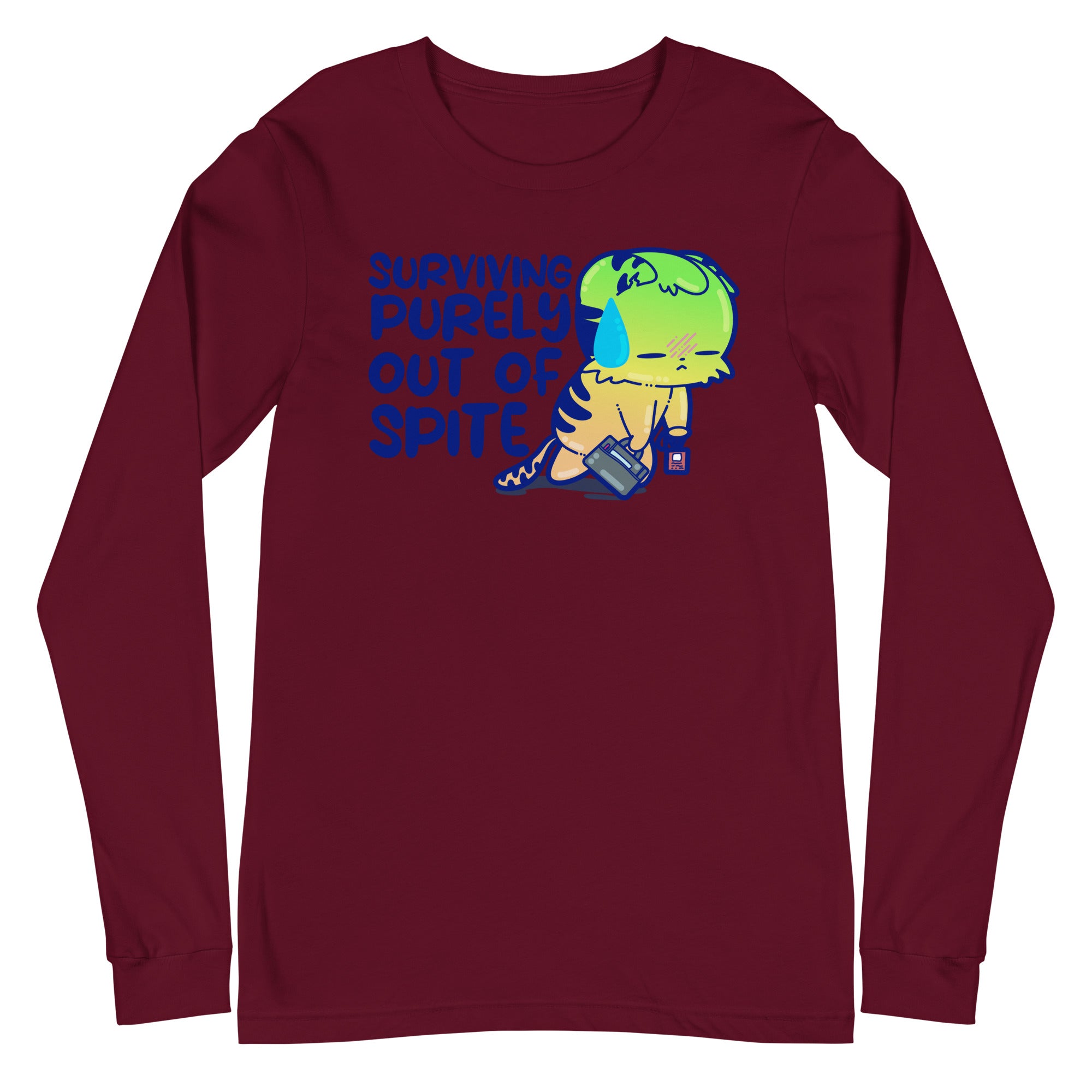 SURVIVING PURELY OUT OF SPITE - Long Sleeve Tee - ChubbleGumLLC