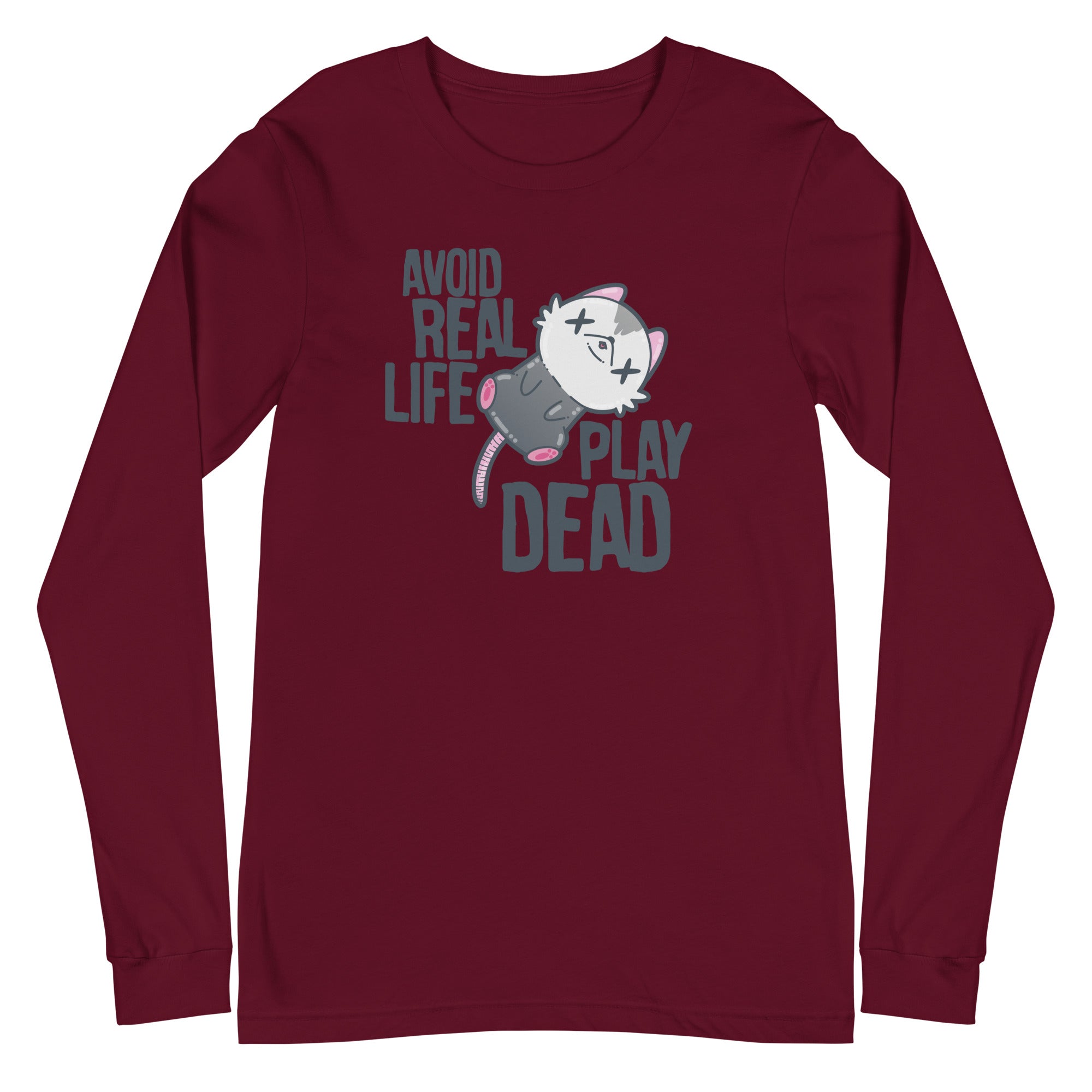 AVOID REAL LIFE PLAY DEAD - Long Sleeve Tee - ChubbleGumLLC