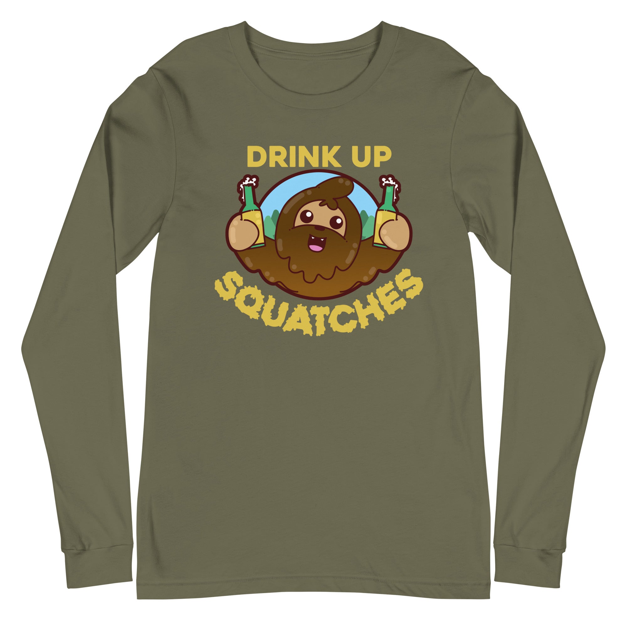 DRINK UP SQUATCHES - Long Sleeve Tee - ChubbleGumLLC