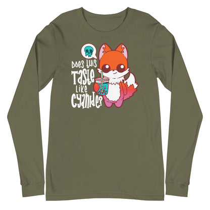 DOES THIS TASTE LIKE CYANIDE - Modified Long Sleeve Tee - ChubbleGumLLC