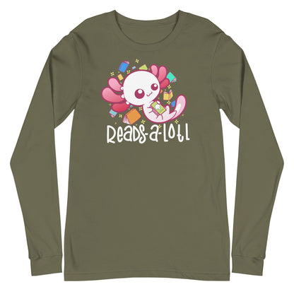 READS A LOTL - Modified Long Sleeve Tee - ChubbleGumLLC