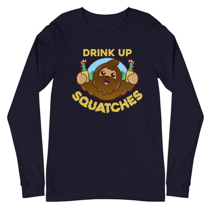 DRINK UP SQUATCHES - Long Sleeve Tee - ChubbleGumLLC