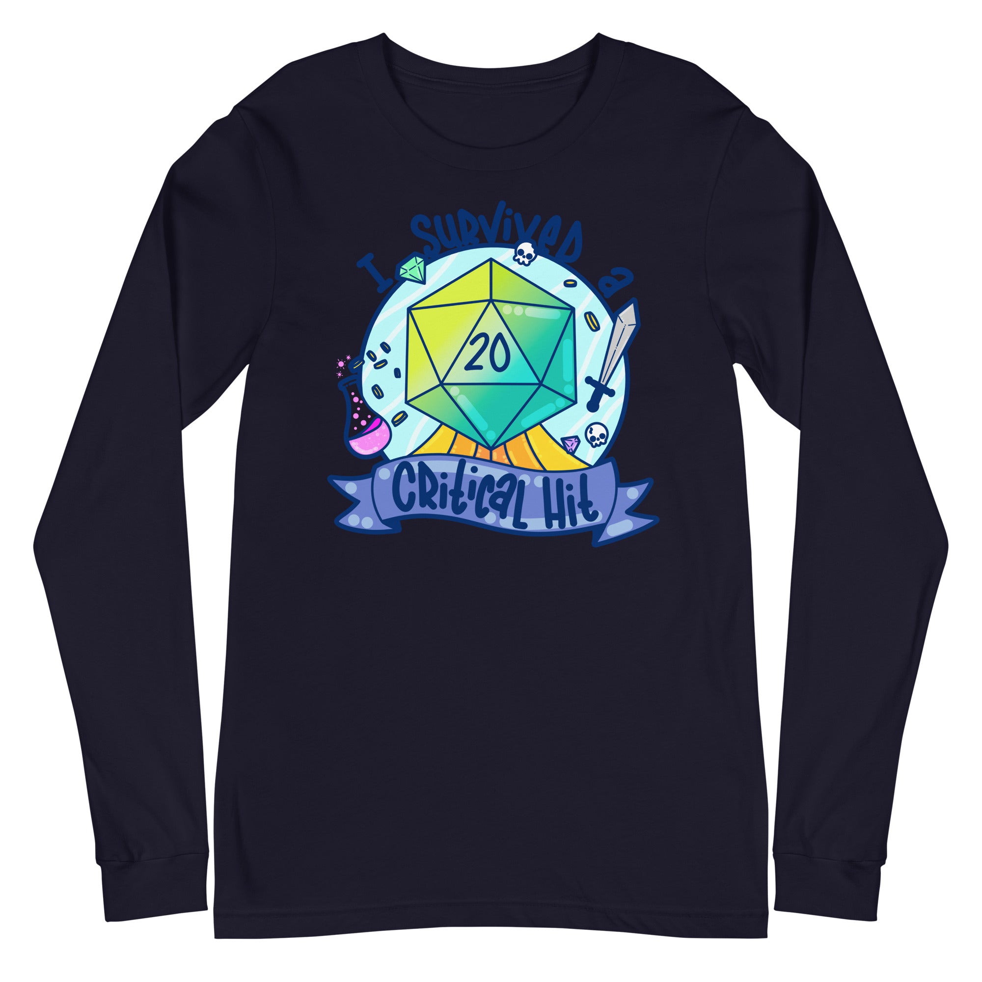 I SURVIVED A CRITICAL HIT - Long Sleeve Tee - ChubbleGumLLC