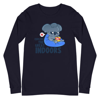 EXPLORE THE GREAT INDOORS - Long Sleeve Tee - ChubbleGumLLC