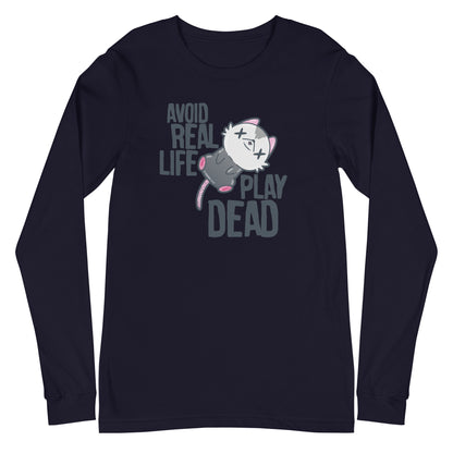 AVOID REAL LIFE PLAY DEAD - Long Sleeve Tee - ChubbleGumLLC