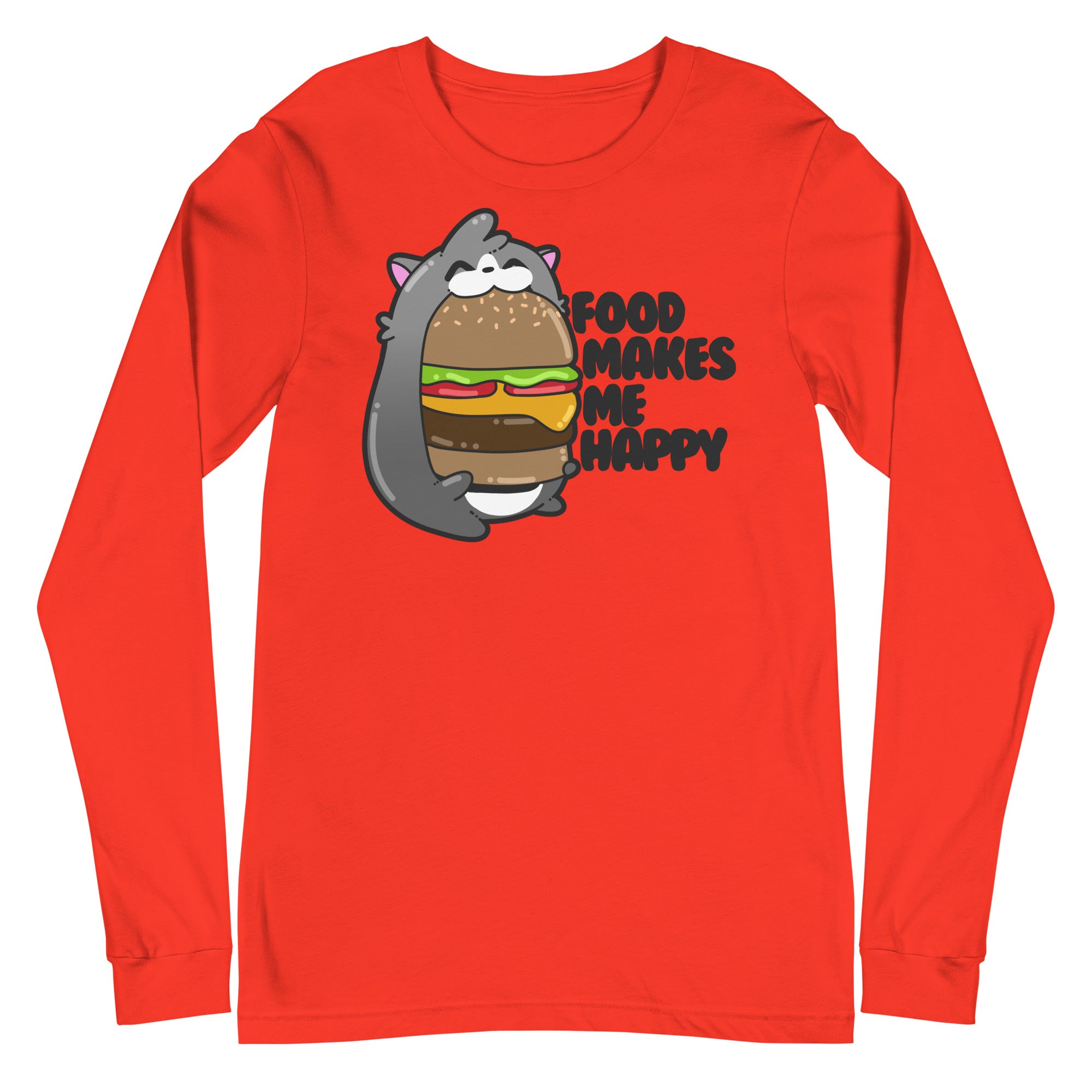 FOOD MAKES ME HAPPY - Long Sleeve Tee - ChubbleGumLLC