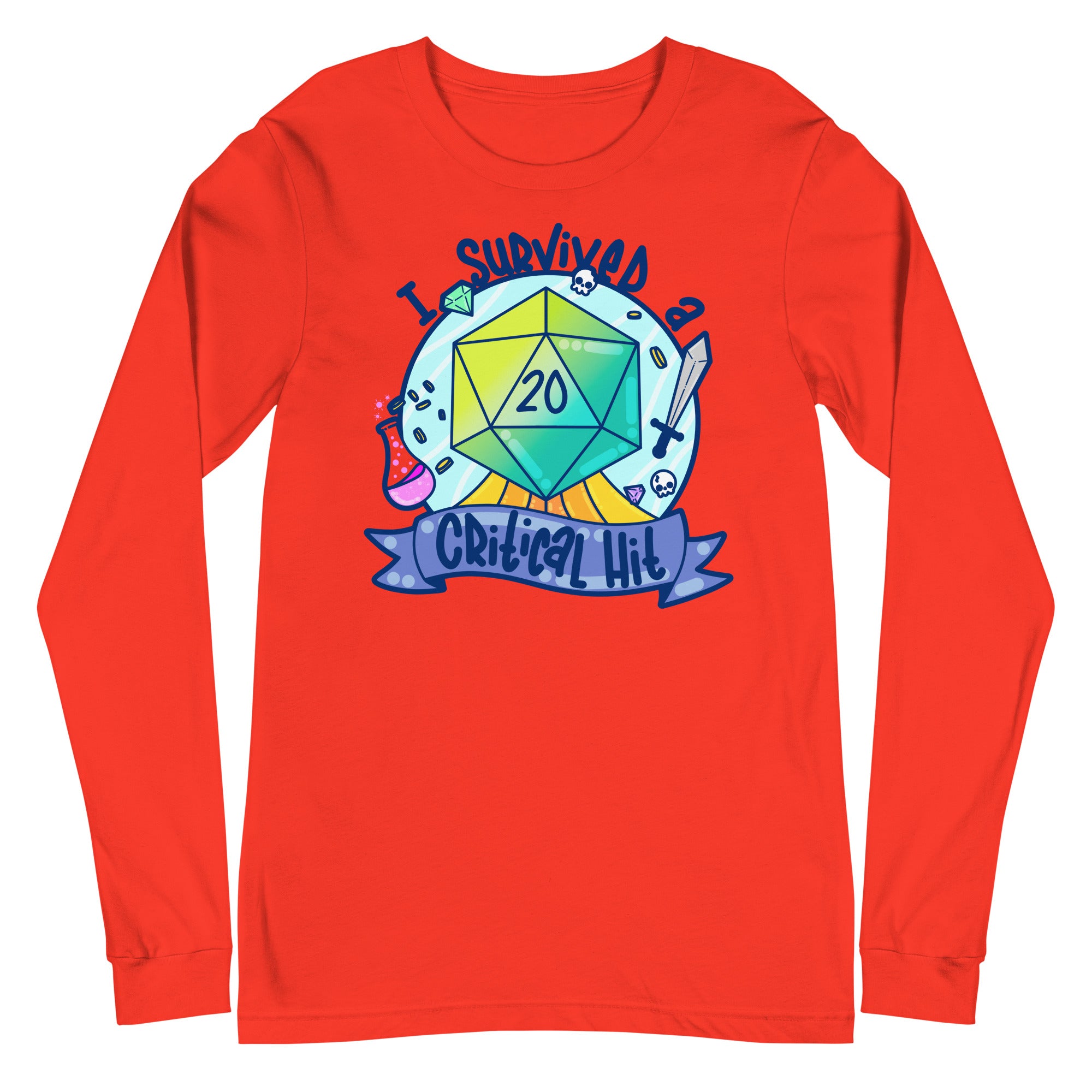 I SURVIVED A CRITICAL HIT - Long Sleeve Tee - ChubbleGumLLC