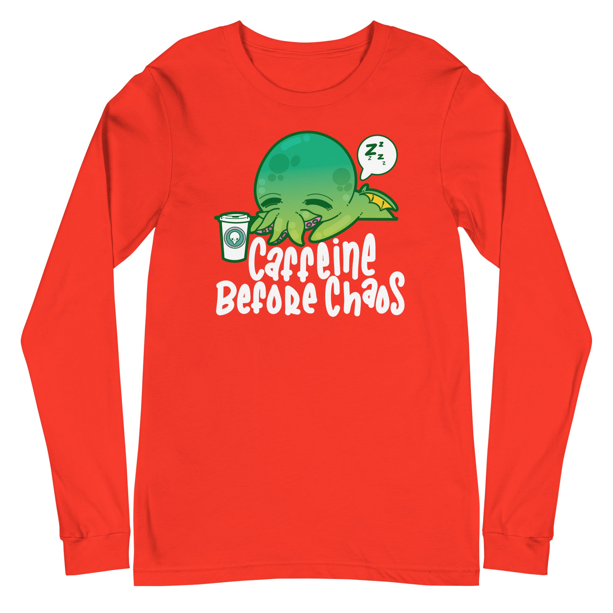 CAFFEINE BEFORE CHAOS - Modified Long Sleeve Tee - ChubbleGumLLC