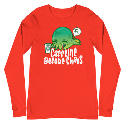 CAFFEINE BEFORE CHAOS - Modified Long Sleeve Tee - ChubbleGumLLC