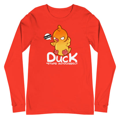 DUCK STUPID AUTOCORRECT - Modified Long Sleeve Tee - ChubbleGumLLC