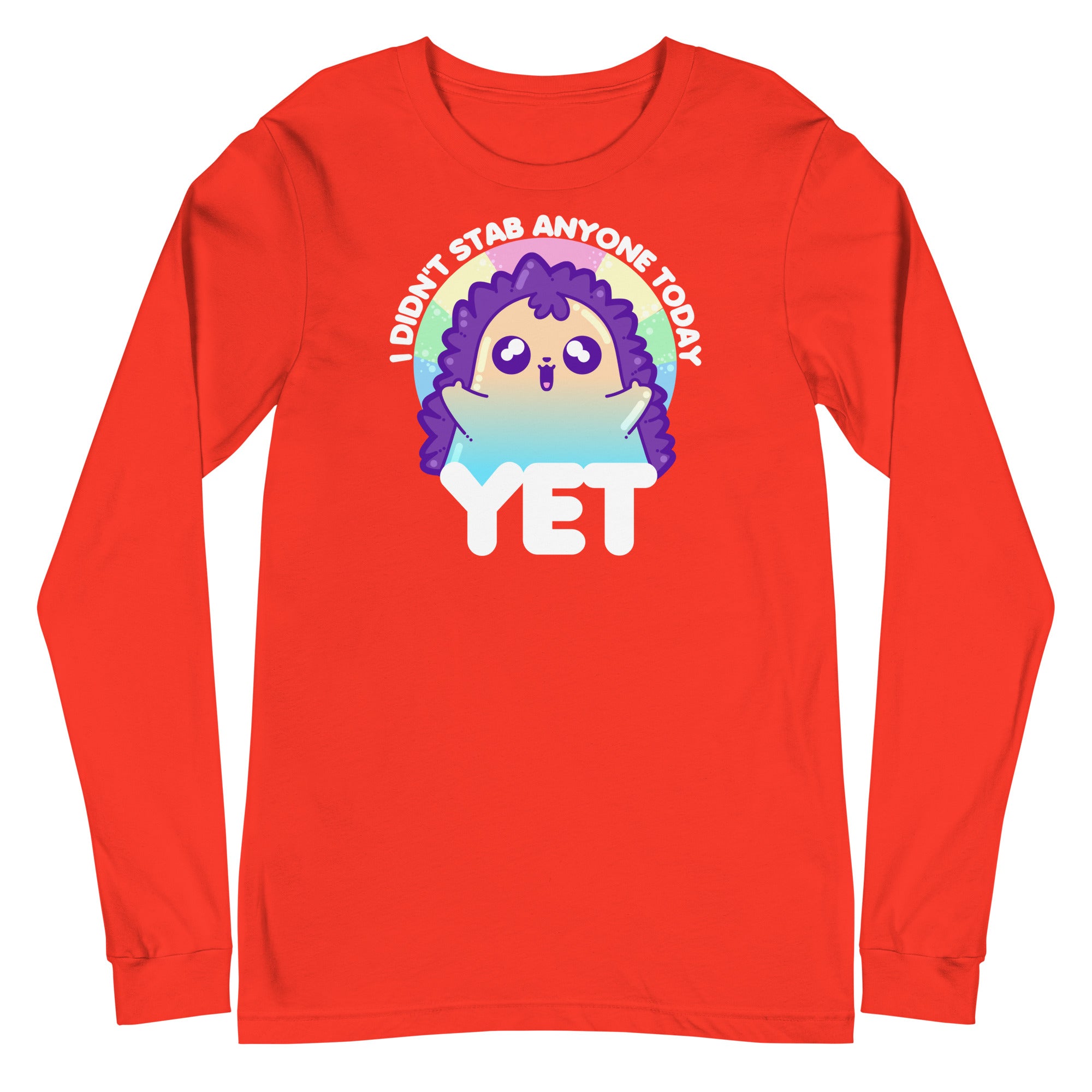 I DIDNT STAB ANYONE TODAY YET - Modified Long Sleeve Tee - ChubbleGumLLC