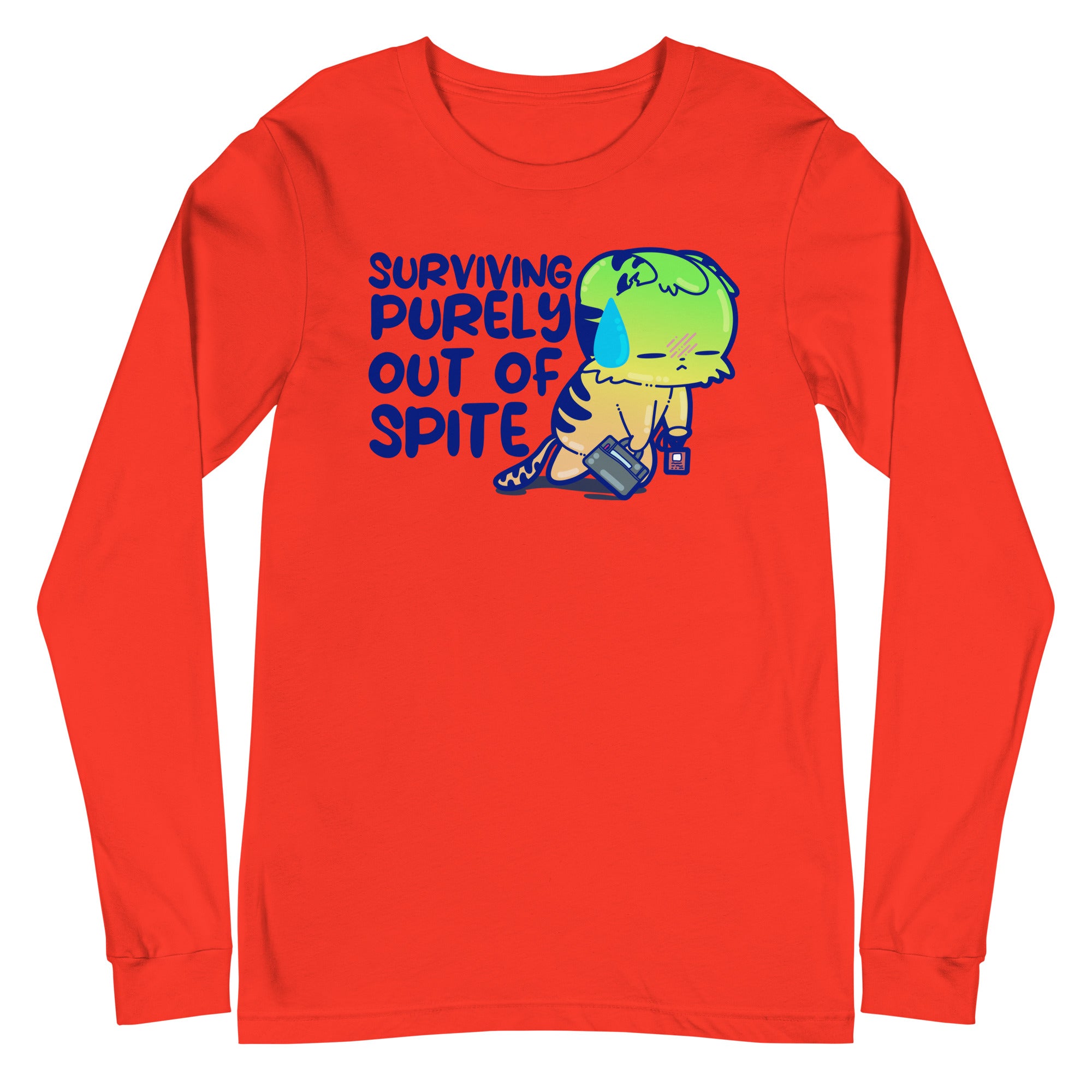 SURVIVING PURELY OUT OF SPITE - Long Sleeve Tee - ChubbleGumLLC