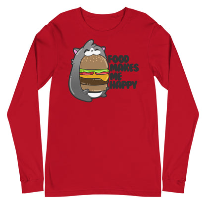 FOOD MAKES ME HAPPY - Long Sleeve Tee - ChubbleGumLLC