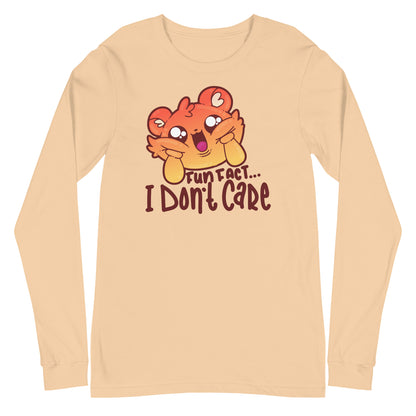 FUN FACT.. I DONT CARE - Long Sleeve Tee - ChubbleGumLLC