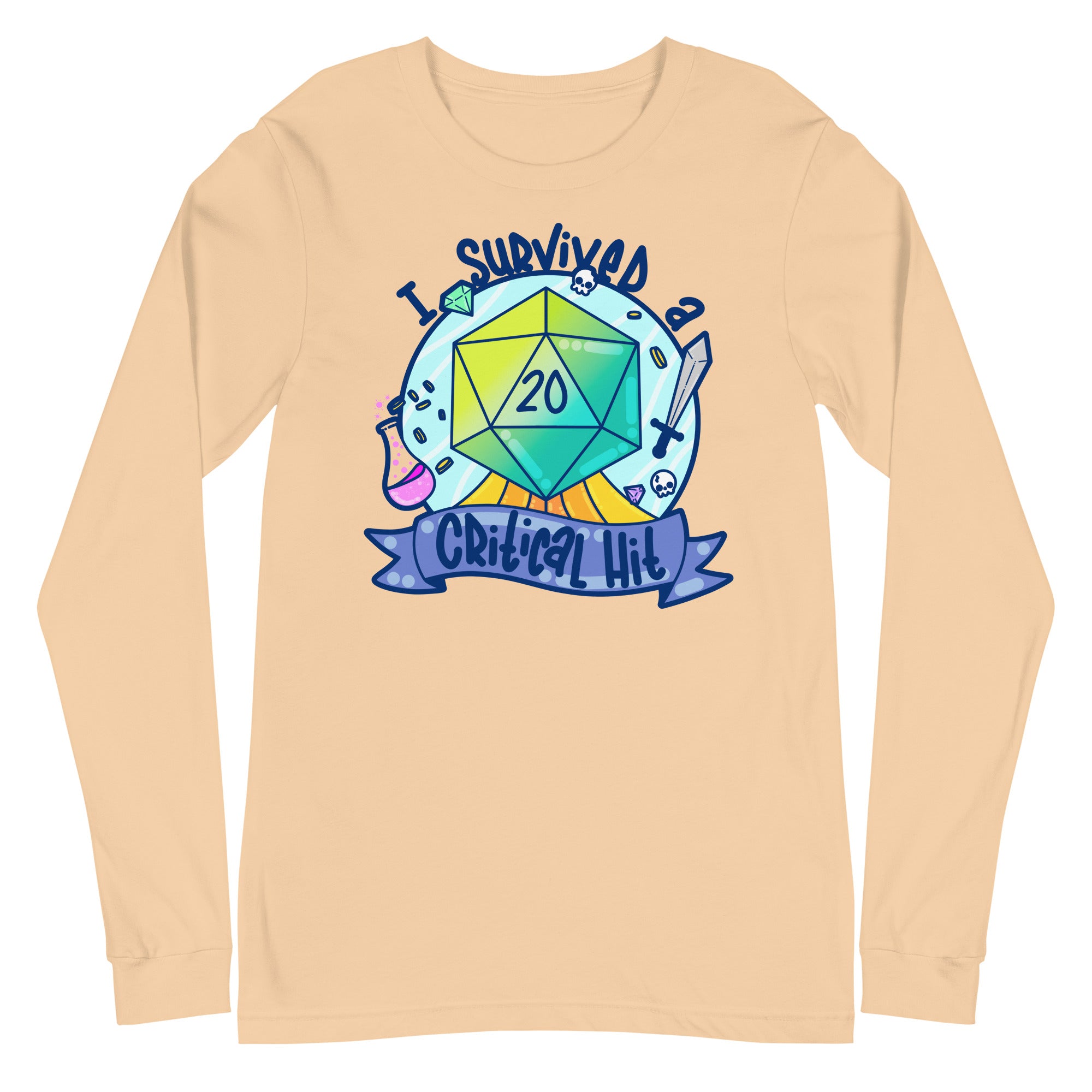 I SURVIVED A CRITICAL HIT - Long Sleeve Tee - ChubbleGumLLC