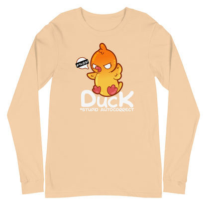 DUCK STUPID AUTOCORRECT - Modified Long Sleeve Tee - ChubbleGumLLC