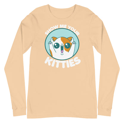 SHOW ME YOUR KITTIES - Modified Long Sleeve Tee - ChubbleGumLLC