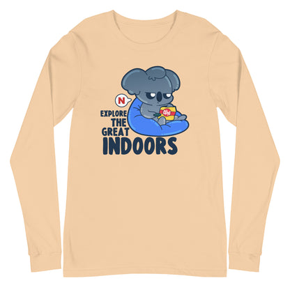 EXPLORE THE GREAT INDOORS - Long Sleeve Tee - ChubbleGumLLC