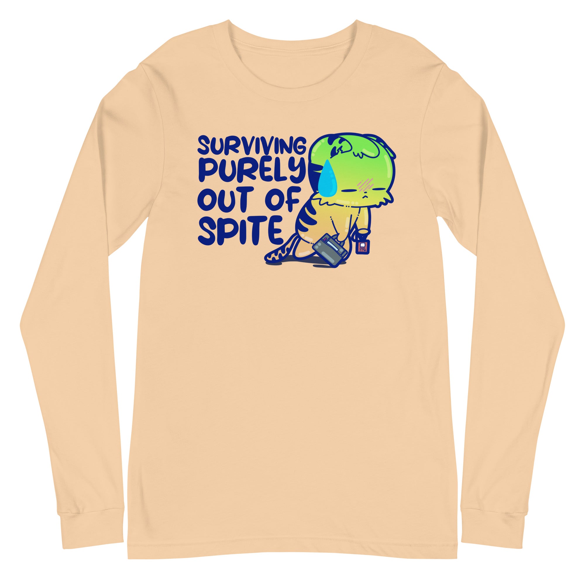 SURVIVING PURELY OUT OF SPITE - Long Sleeve Tee - ChubbleGumLLC