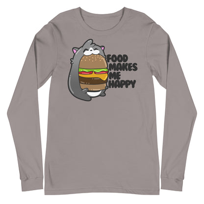 FOOD MAKES ME HAPPY - Long Sleeve Tee - ChubbleGumLLC