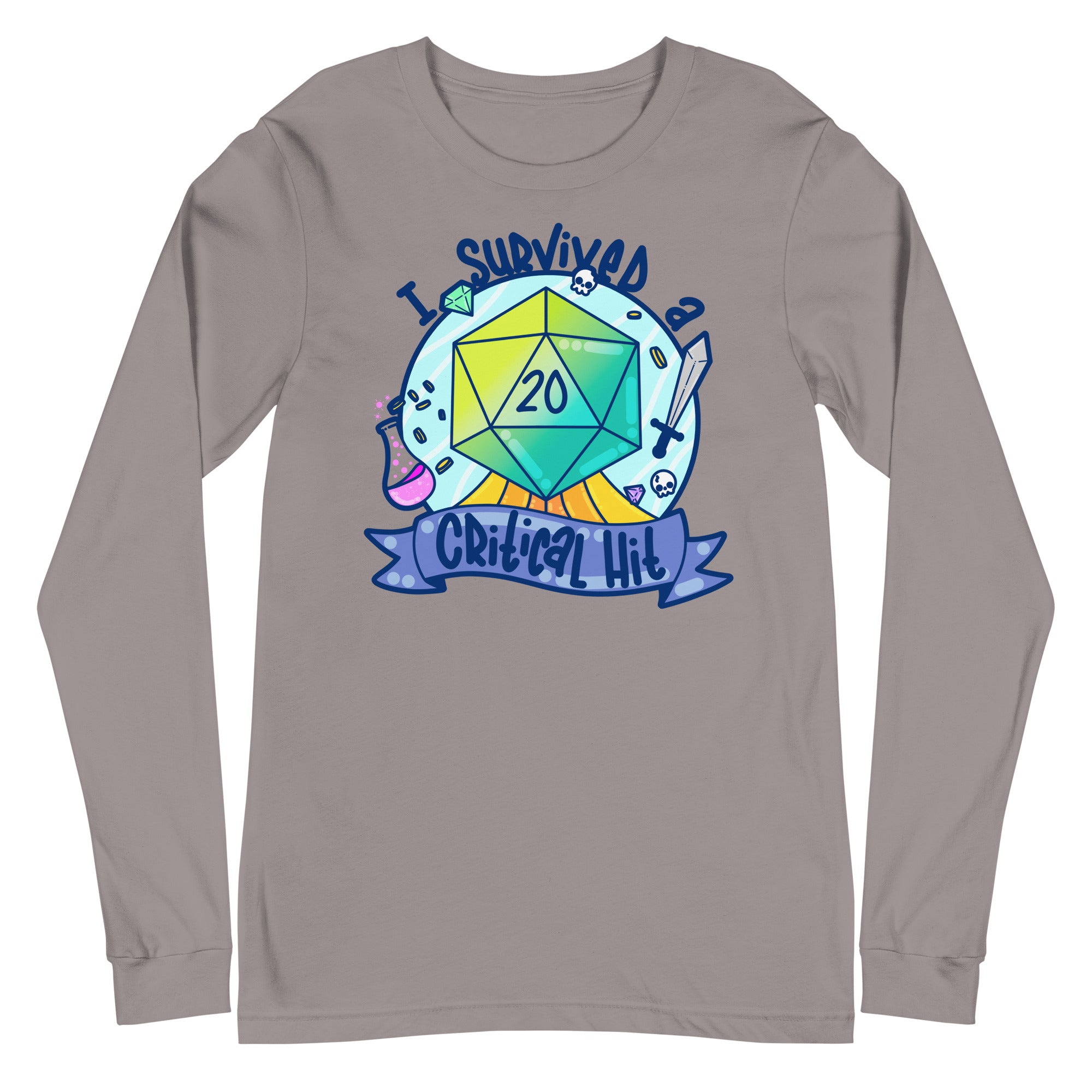 I SURVIVED A CRITICAL HIT - Long Sleeve Tee - ChubbleGumLLC